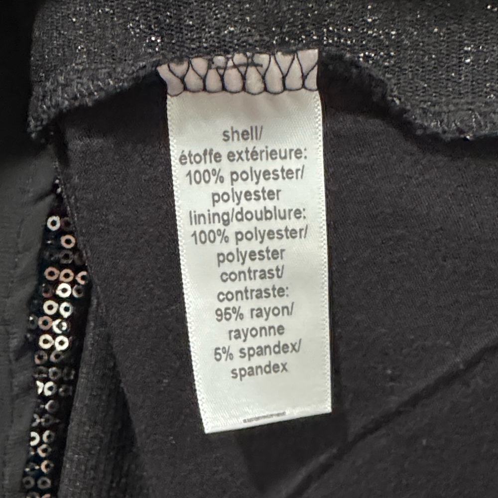 🖤✨ Studio Y Black V-Neck Sequin Women’s Blouse – SZ L ✨🖤 - Picture 3 of 4
